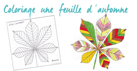 Une feuille d’automne à colorier