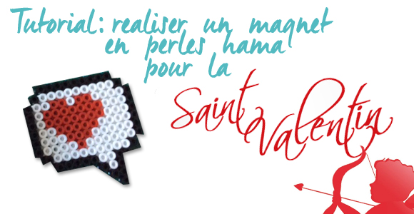 Magnet en perles Hama spécial Saint-Valentin!